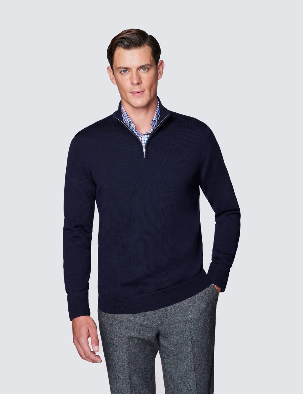 Pure Fine Merino Wool Half Zip Jumper image 1