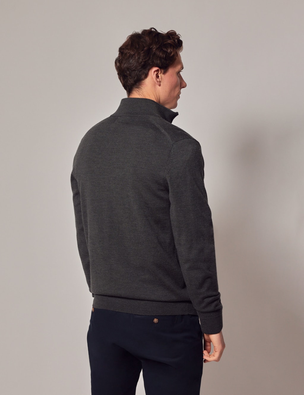 Pure Fine Merino Wool Half Zip Jumper image 2