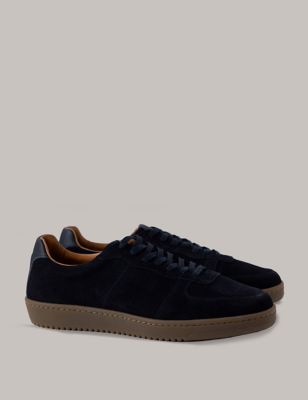 Hawes & Curtis Leather Lace Up Trainers - 7 - Navy, Navy