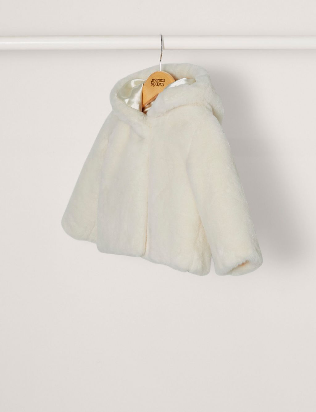 Cream Faux Fur Coat (3 Mths-3 Yrs) image 5