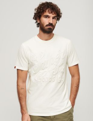 Superdry Mens Pure Cotton Graphic T-Shirt - M - White, White