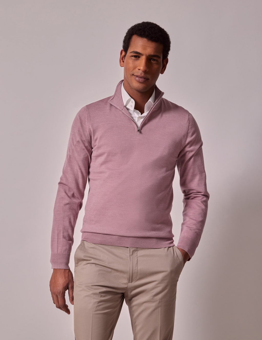 Pure Merino Wool Half Zip Jumper