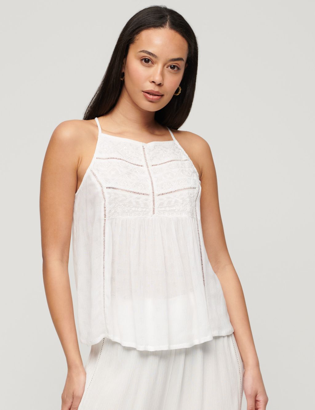 Lace Insert Cami Top