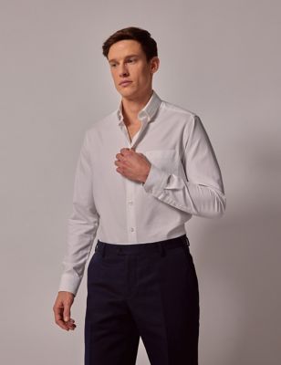 Hawes & Curtis Men's Pure Cotton Oxford Shirt - M - White, White,Light Blue,Green,Pink,Mid Blue,Navy