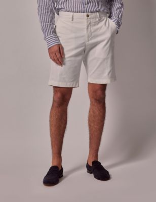 Hawes & Curtis Mens Stretch Chino Shorts - 32 - White, White,Beige,Olive