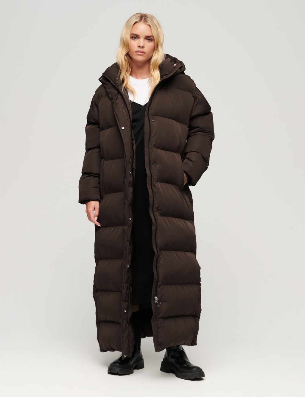 Hooded Relaxed Longline Puffer Coat