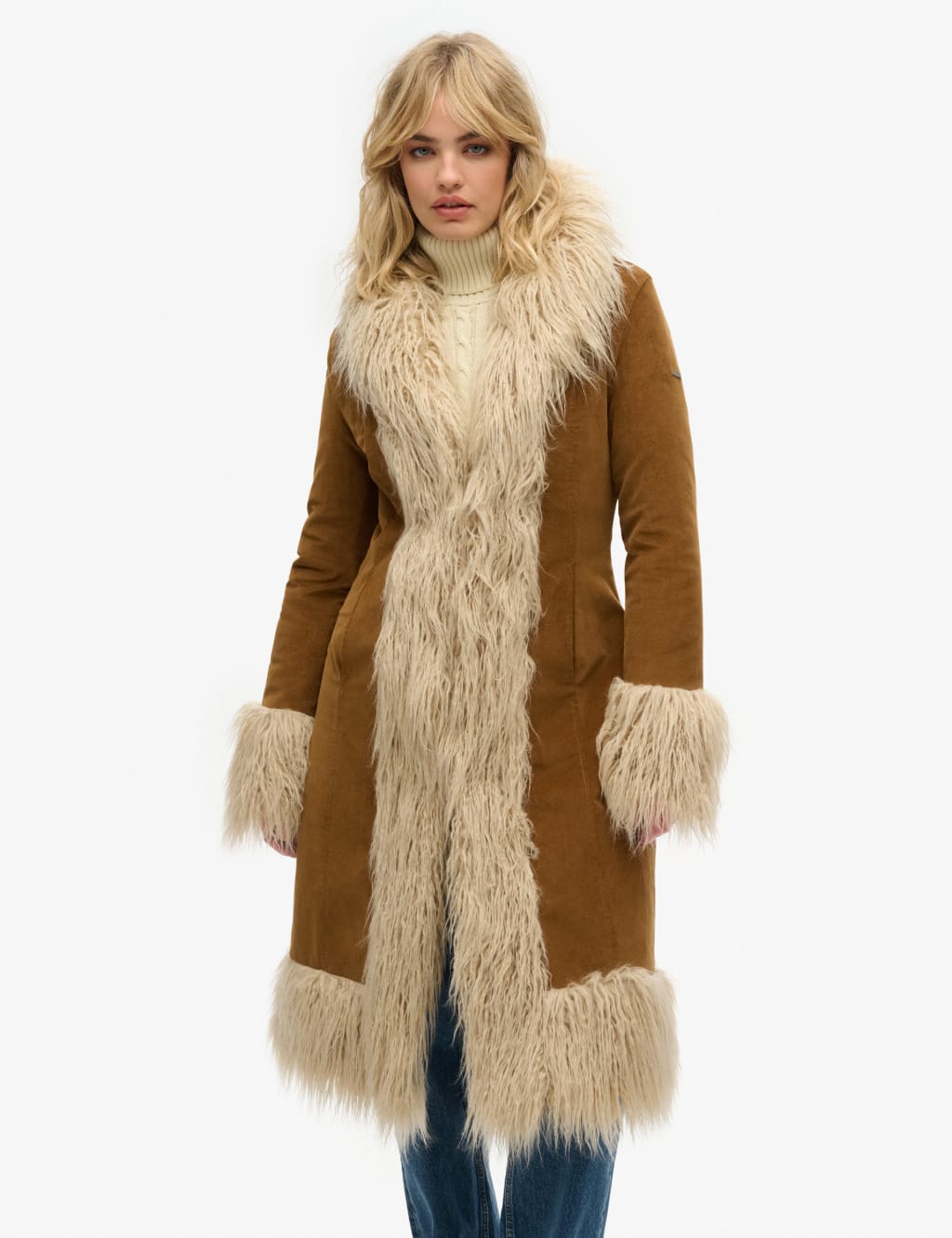 Faux Fur Lined Longline Coat image 1
