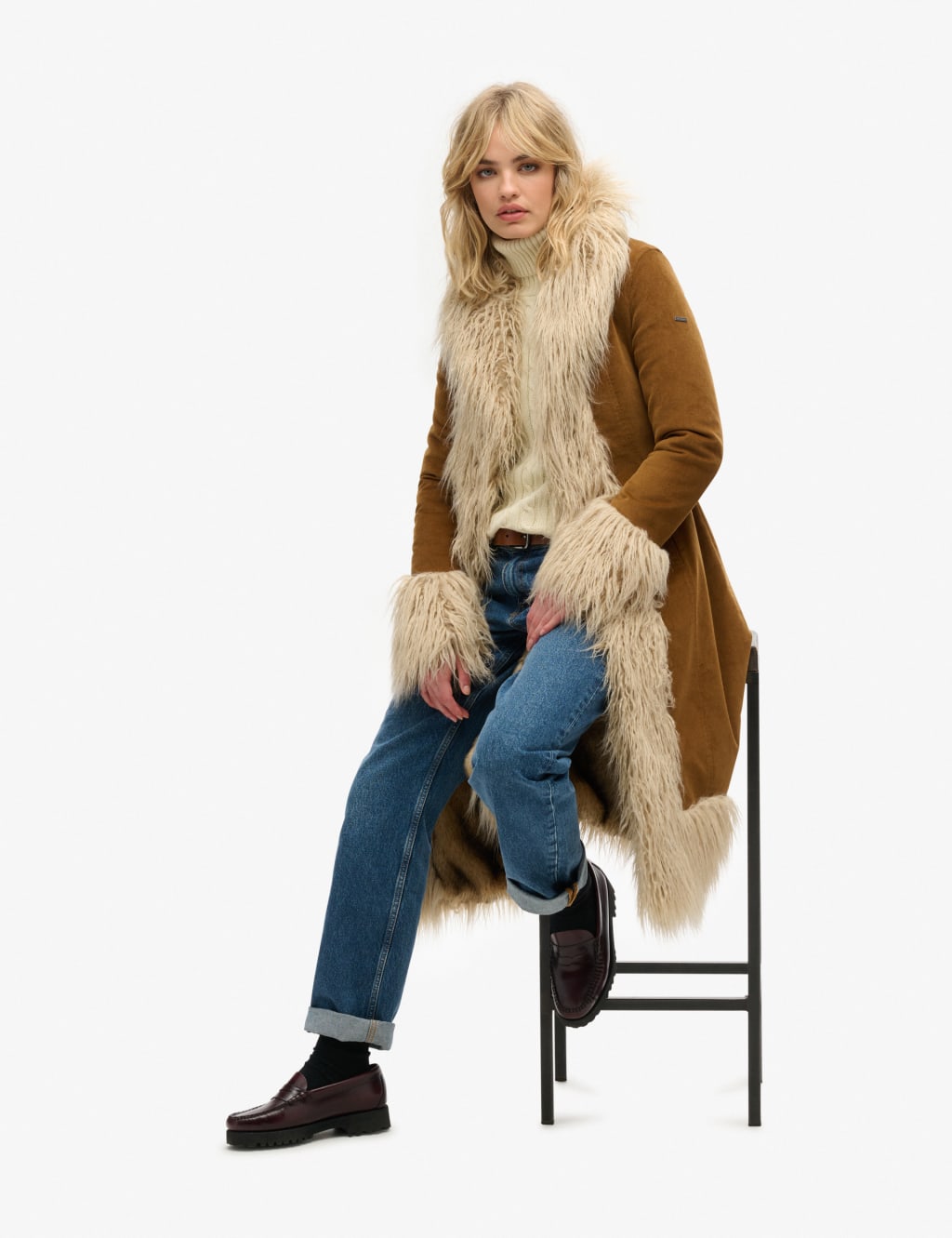 Faux Fur Lined Longline Coat image 6