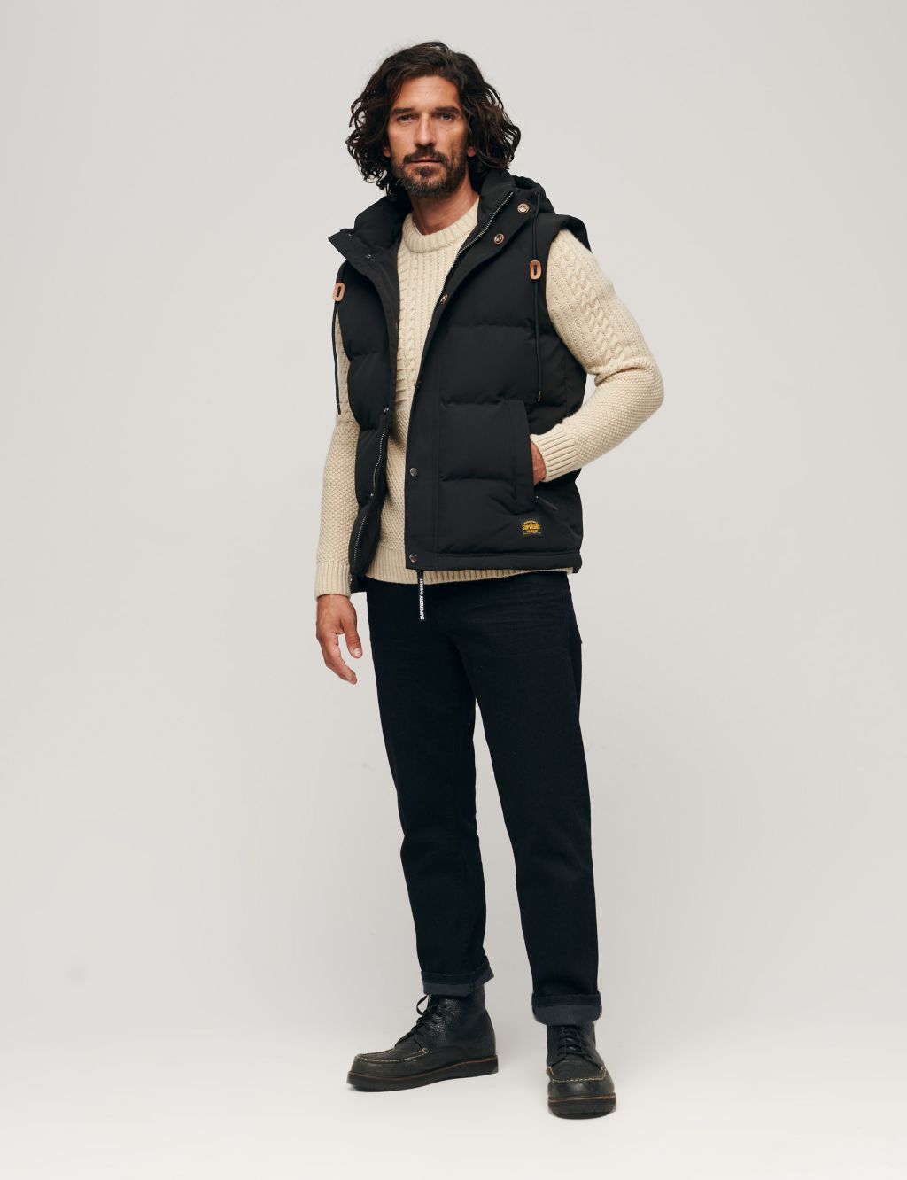 Hooded Quilted Padded Gilet image 3
