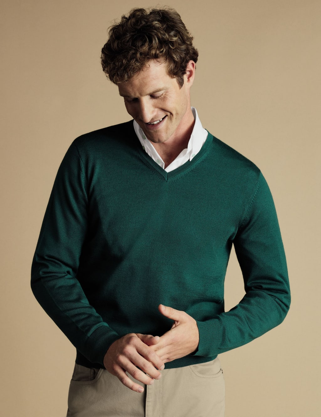 Pure Wool V-Neck Jumper