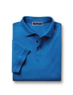 Charles Tyrwhitt Men's Cotton Rich Pique Polo Shirt - M - Blue, Blue