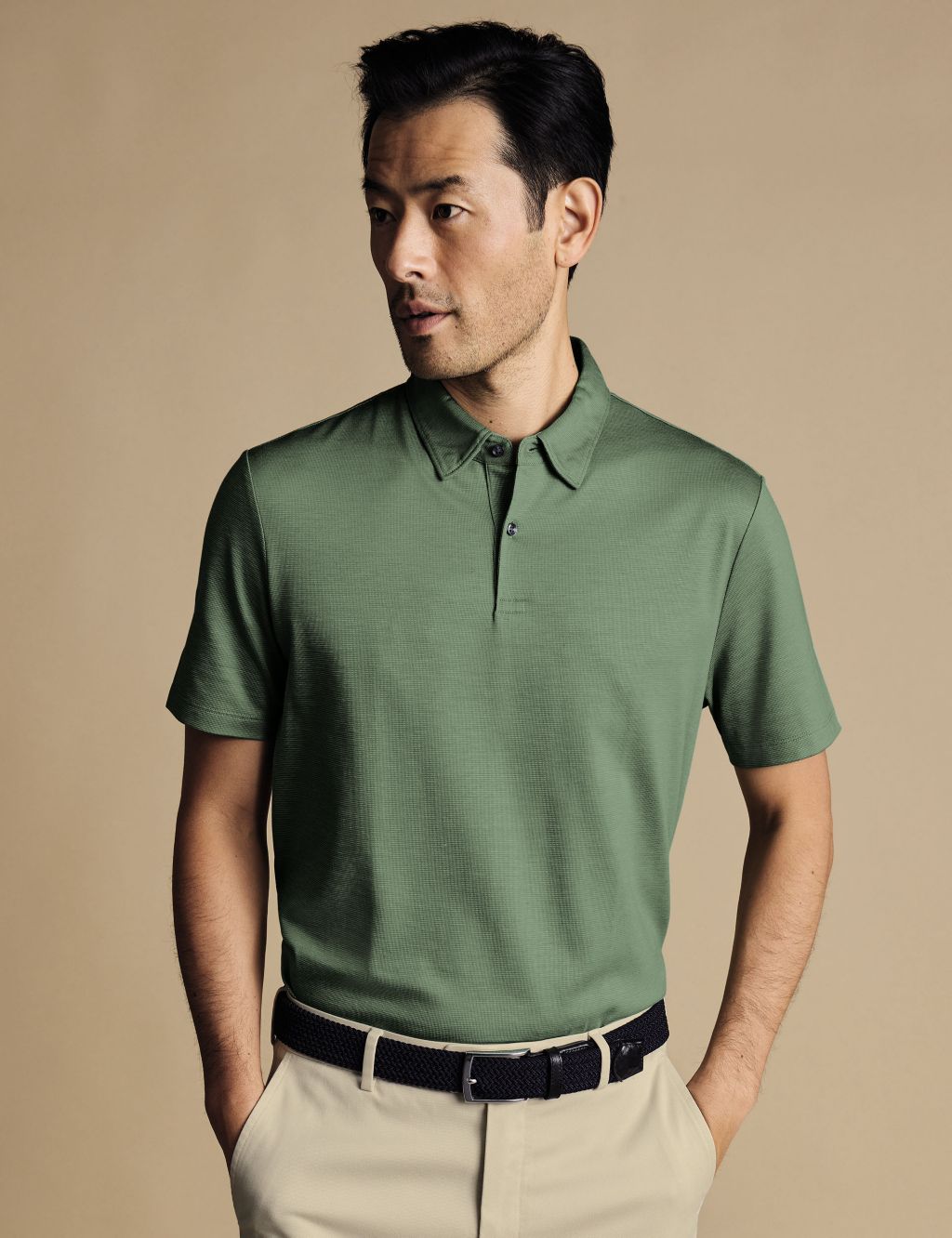 Cotton Rich Geometric Polo Shirt