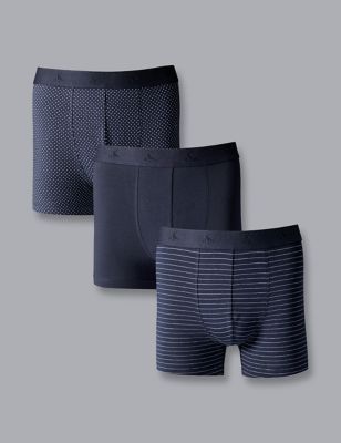 Charles Tyrwhitt Men's 3pk Cotton Rich Jersey Assorted Boxers - M - Multi, Multi