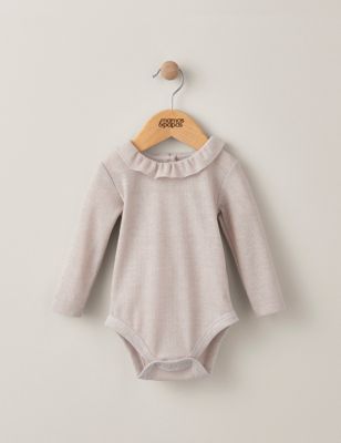 Mamas & Papas Newborn Girls Glitter Frill Bodysuit (0-3 Yrs) - 12-18 - Pink, Pink