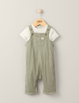 Mamas & Papas Newborn Boy's 2pc Pure Cotton Outfit (0-3 Yrs) - 3-6 M - Green, Green