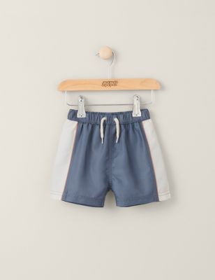 Mamas & Papas Boy's Side Stripe Swim Shorts (0-36 Mths) - 0-3 M - Blue, Blue
