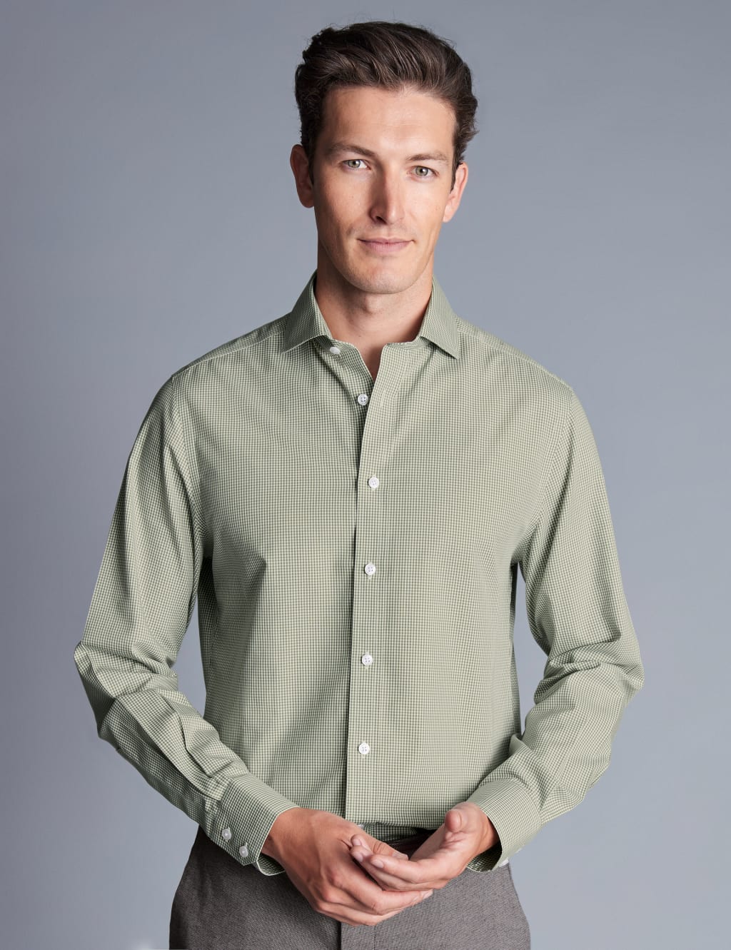 Slim Fit Non Iron Pure Cotton Check Shirt image 1