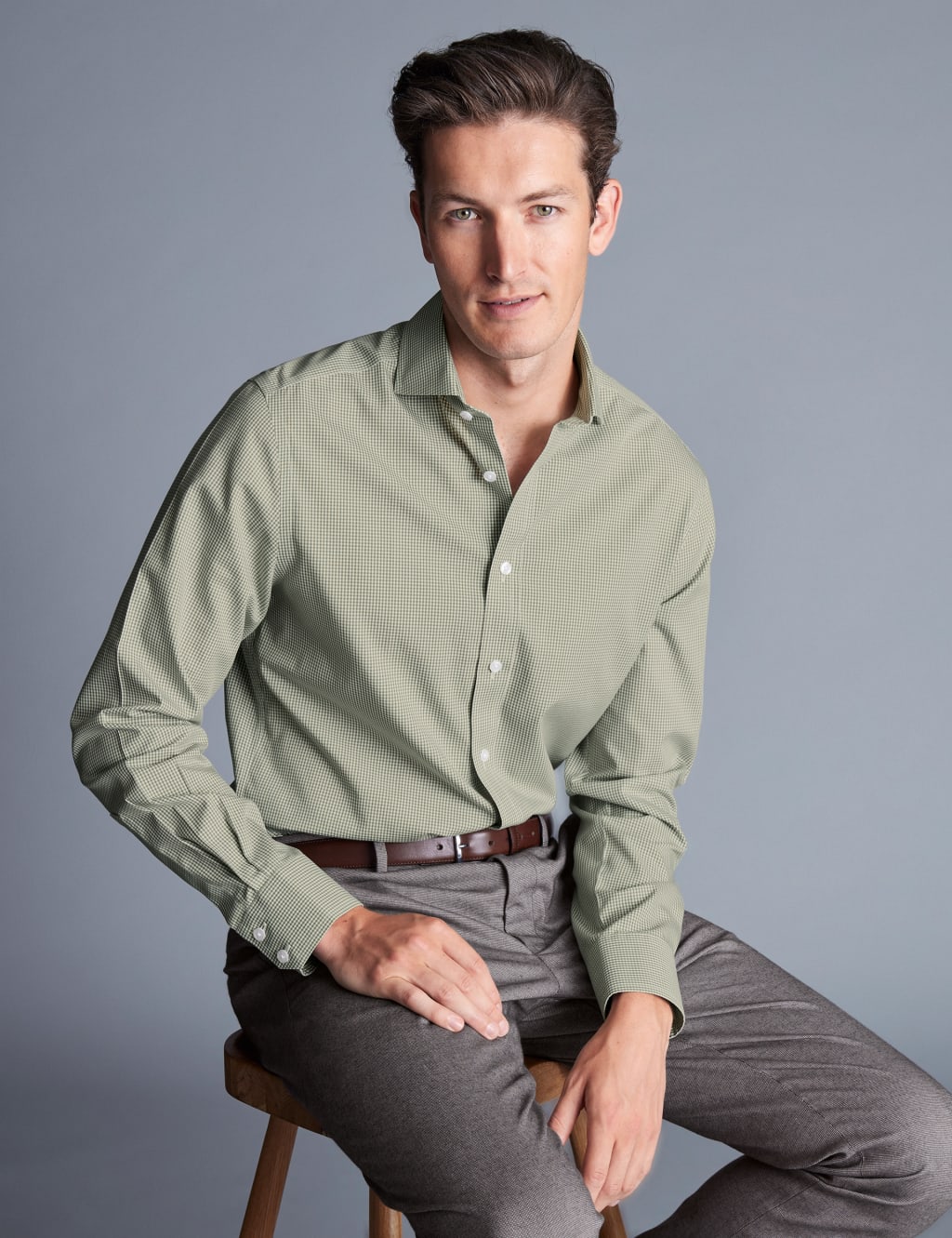 Slim Fit Non Iron Pure Cotton Check Shirt image 2