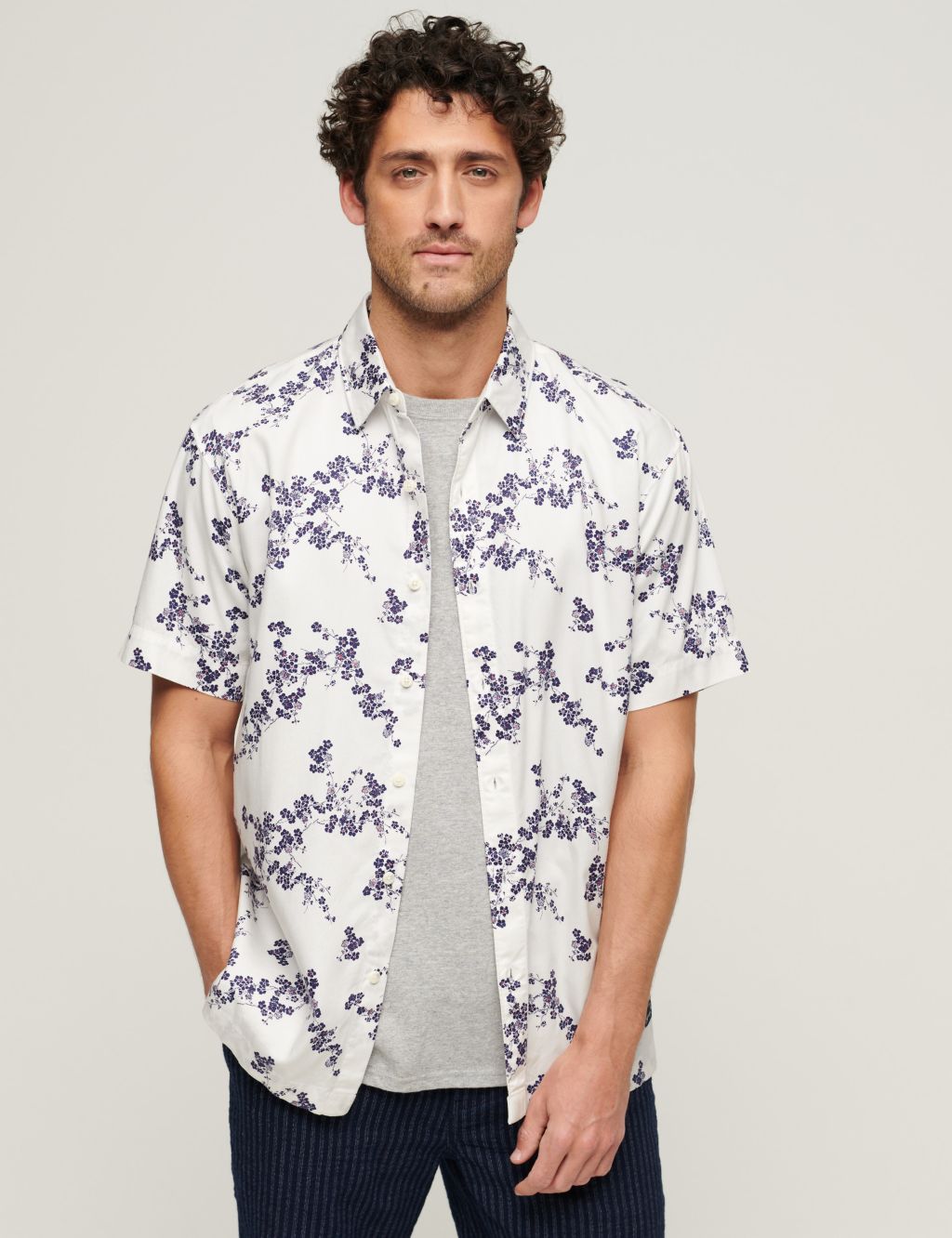 Cotton Blend Hawaiian Shirt