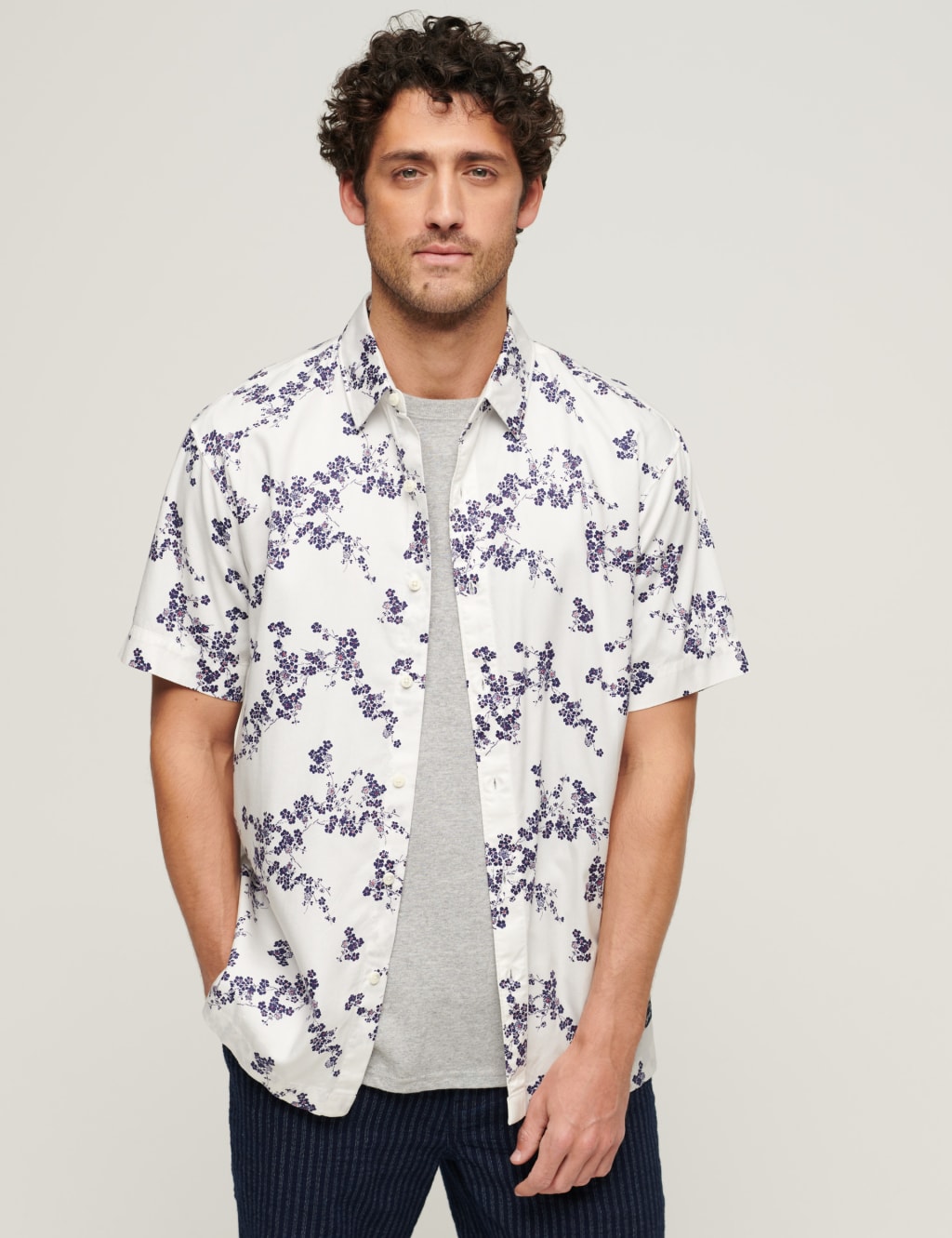 Cotton Blend Hawaiian Shirt