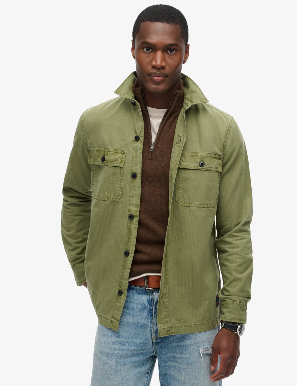 Mens sale khaki shacket