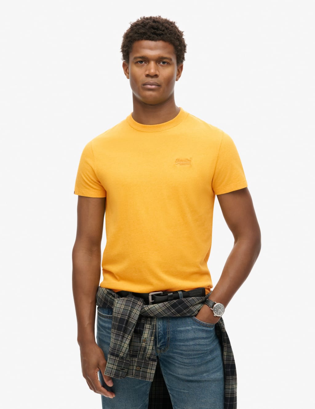 Lemon Yellow Round Neck T-Shirt, Men's T-shirts