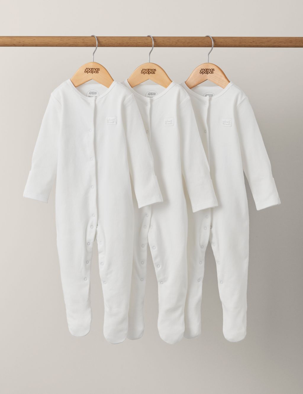 3pk Pure Cotton Sleepsuits (7lbs-2 Yrs)
