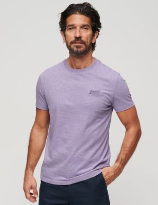Superdry Men's Organic Cotton T-Shirt - M - Purple, Purple,Yellow,Green,Blue