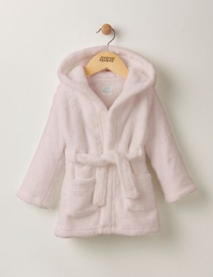 Mamas & Papas Bunny Ears Hooded Dressing Gown (6 Mths-36 Yrs) - 9-12M - Pink, Pink