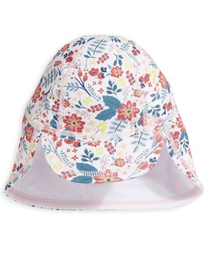 Mamas & Papas Girls Floral Sun Hat (0-3 Yrs) - 6-12M - Pink, Pink