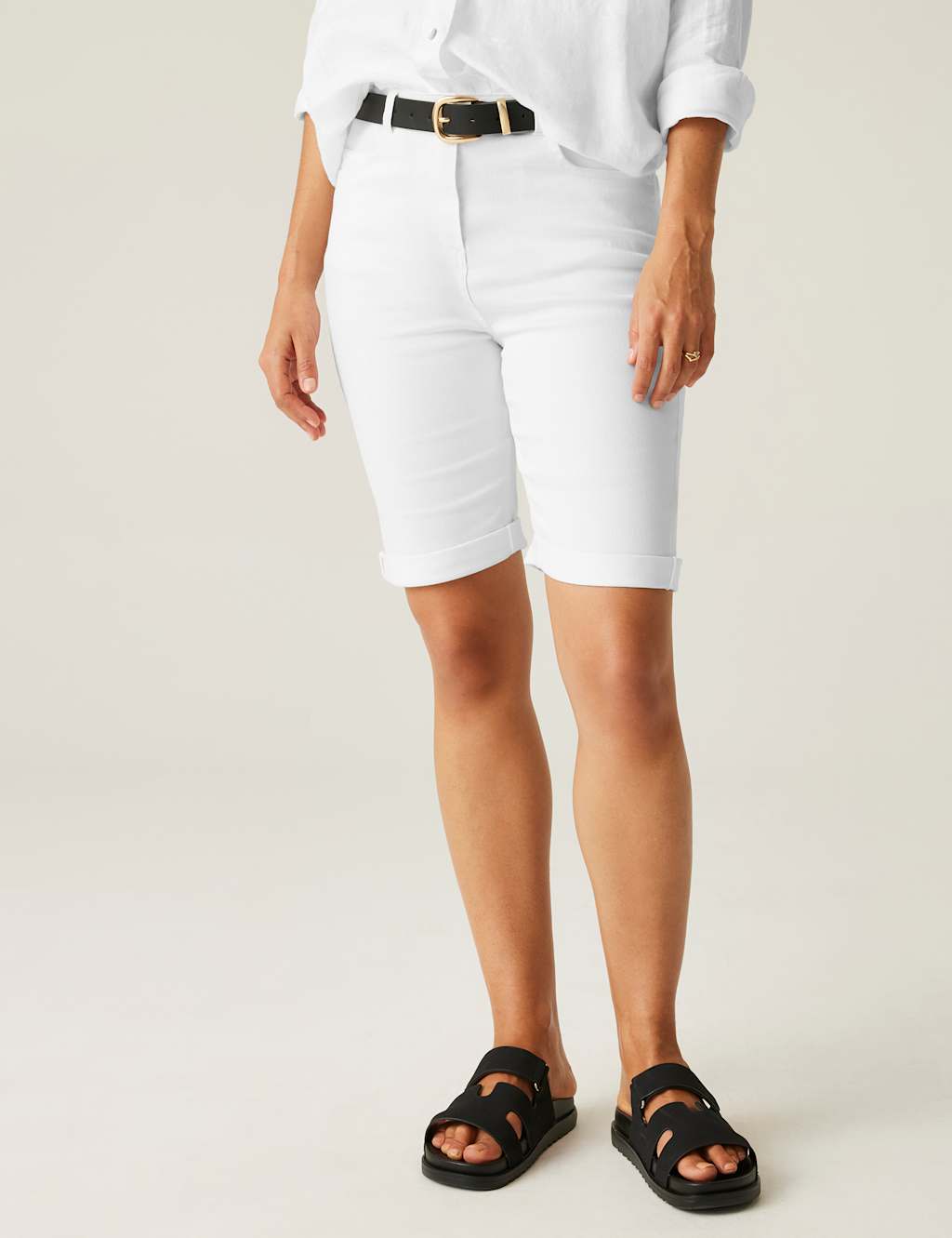 Marks and spencer ladies white shorts clearance