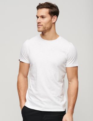 Superdry Mens Pure Cotton T-Shirt - M - White, White,Black,Green,Blue