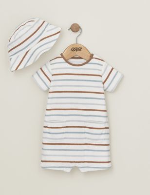Mamas & Papas Newborn Boy's 2pc Pure Cotton Striped Outfit (0-24 Mths) - 3-6 M - Multi, Multi
