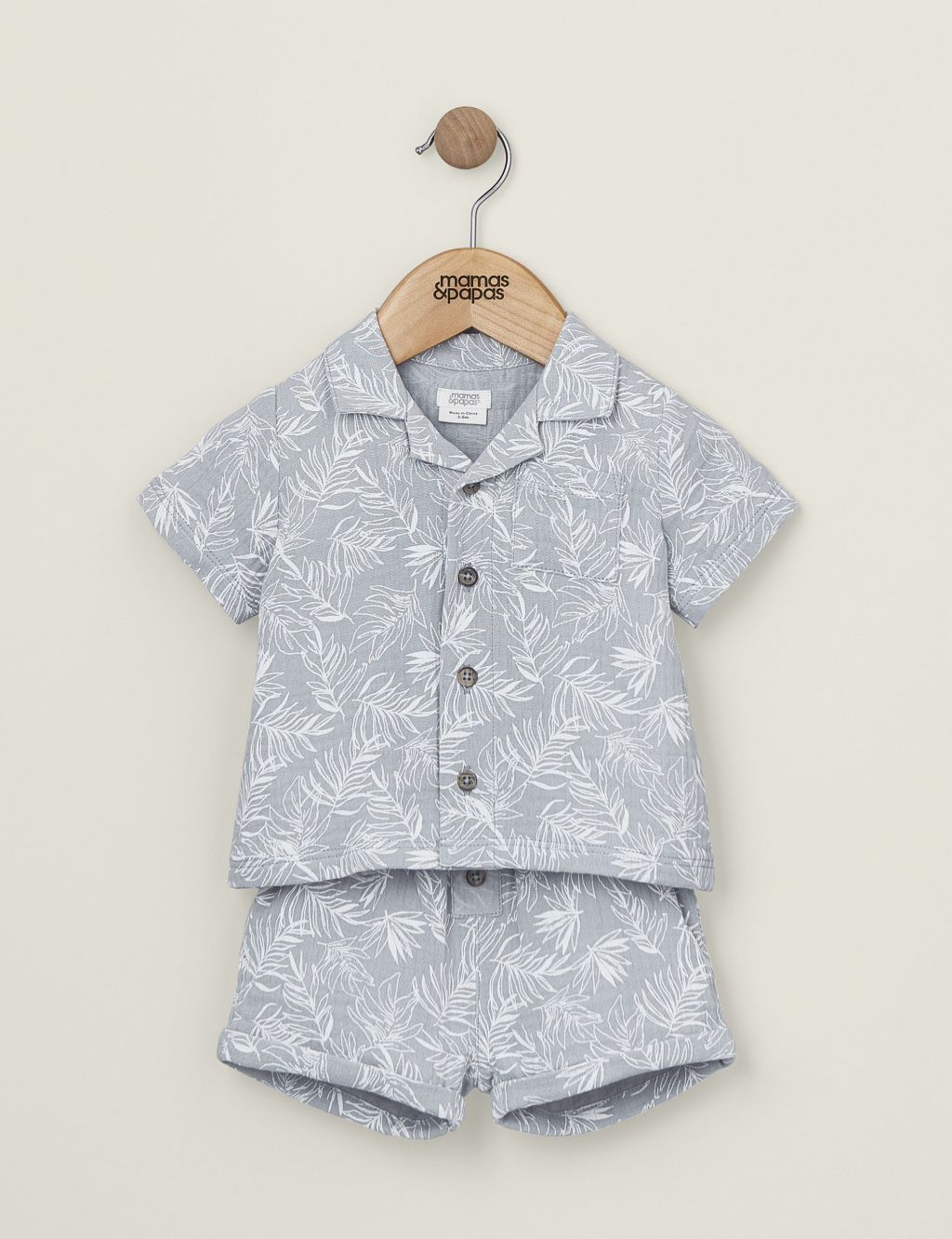 2pc Pure Cotton Palm Print Outfit (0-3 Yrs)