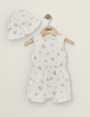 Mamas & Papas Newborn Boys 2pc Pure Cotton Floral Outfit (0-3 Yrs) - 0-3 M - Multi, Multi