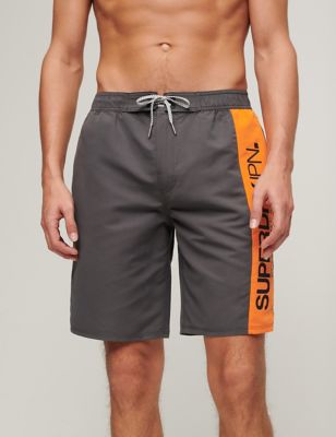 Superdry Mens Pocketed Swim Shorts - Dark Grey, Dark Grey,Navy