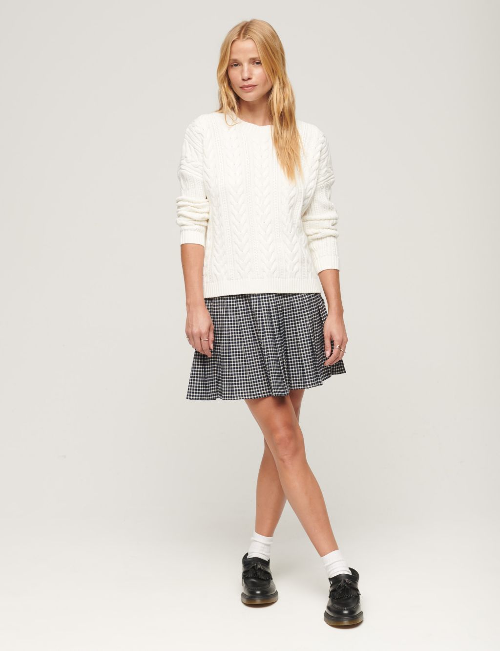 Pure Cotton Cable Knit Relaxed Jumper image 2