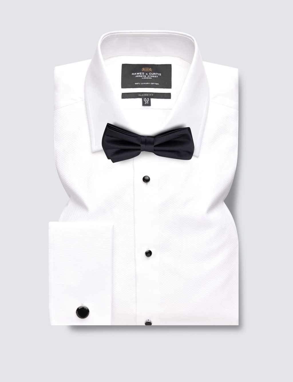 Classic Fit Easy Iron Pure Cotton Textured Dinner Shirt image 2