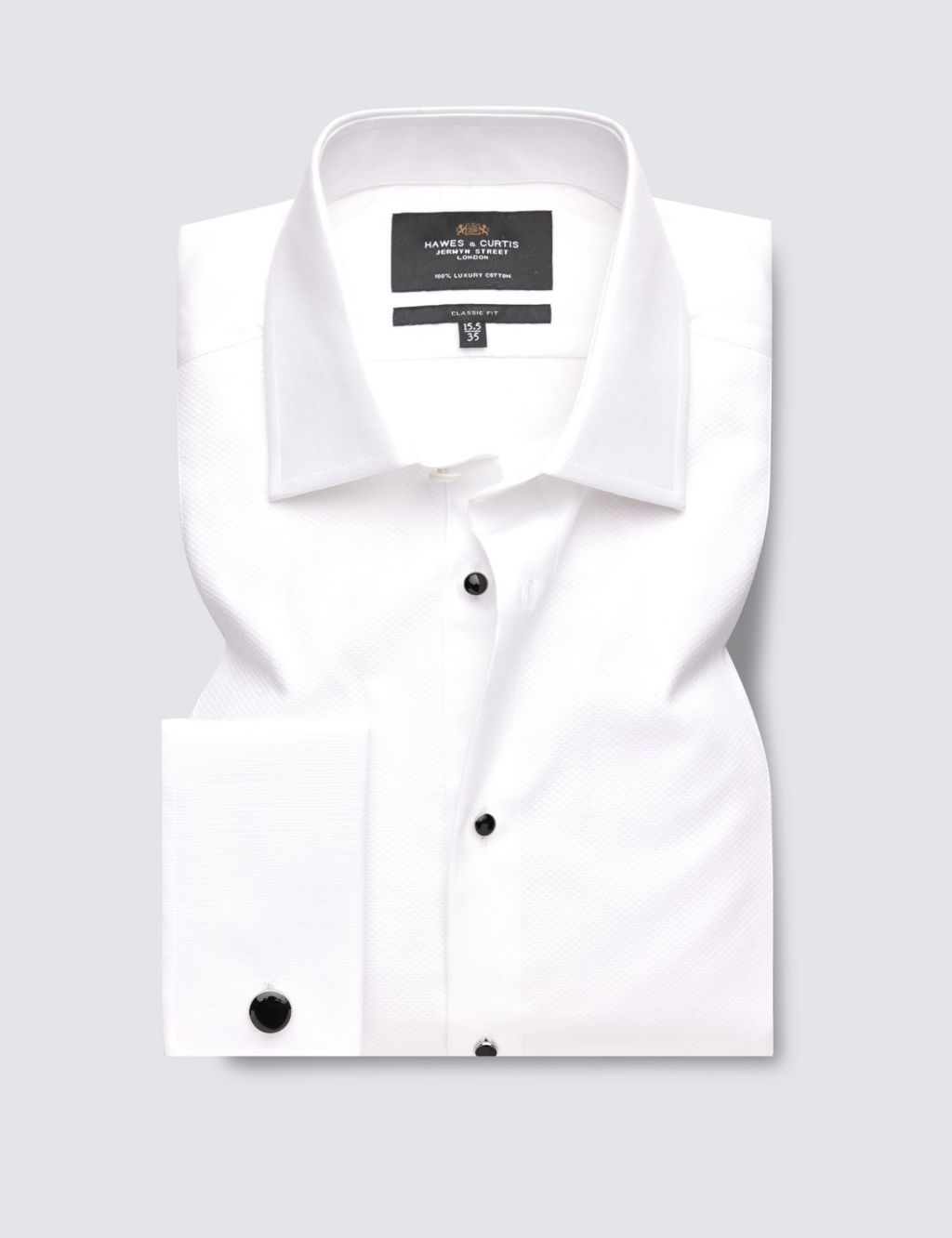 Classic Fit Easy Iron Pure Cotton Textured Dinner Shirt