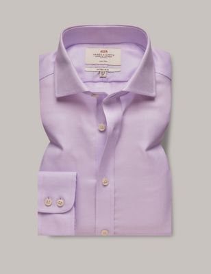 Hawes & Curtis Men's Fitted Slim Non Iron Pure Cotton Shirt - 1533 - Lilac, Lilac
