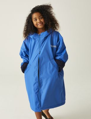 Regatta Boy's Waterproof Fleece Lined Changing Robe (5-13 Yrs) - 9-13 - Blue Mix, Blue Mix