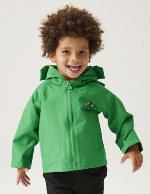 Regatta Boy's Hooded Animal Waterproof Jacket (6-36 Mths) - 12-18 - Green Mix, Green Mix,Blue Mix