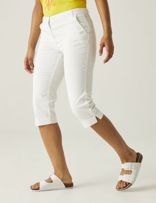 Regatta Womens Bayletta Cotton Rich Casual Capri Shorts - 8 - White, White
