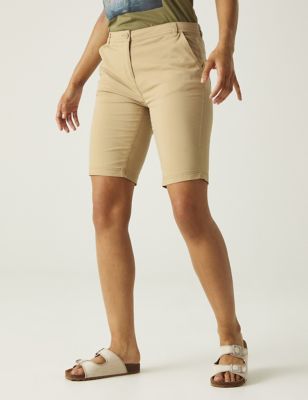 Regatta Women's Bayletta Cotton Rich Chino Shorts - 8 - Beige, Beige,Dark Blue