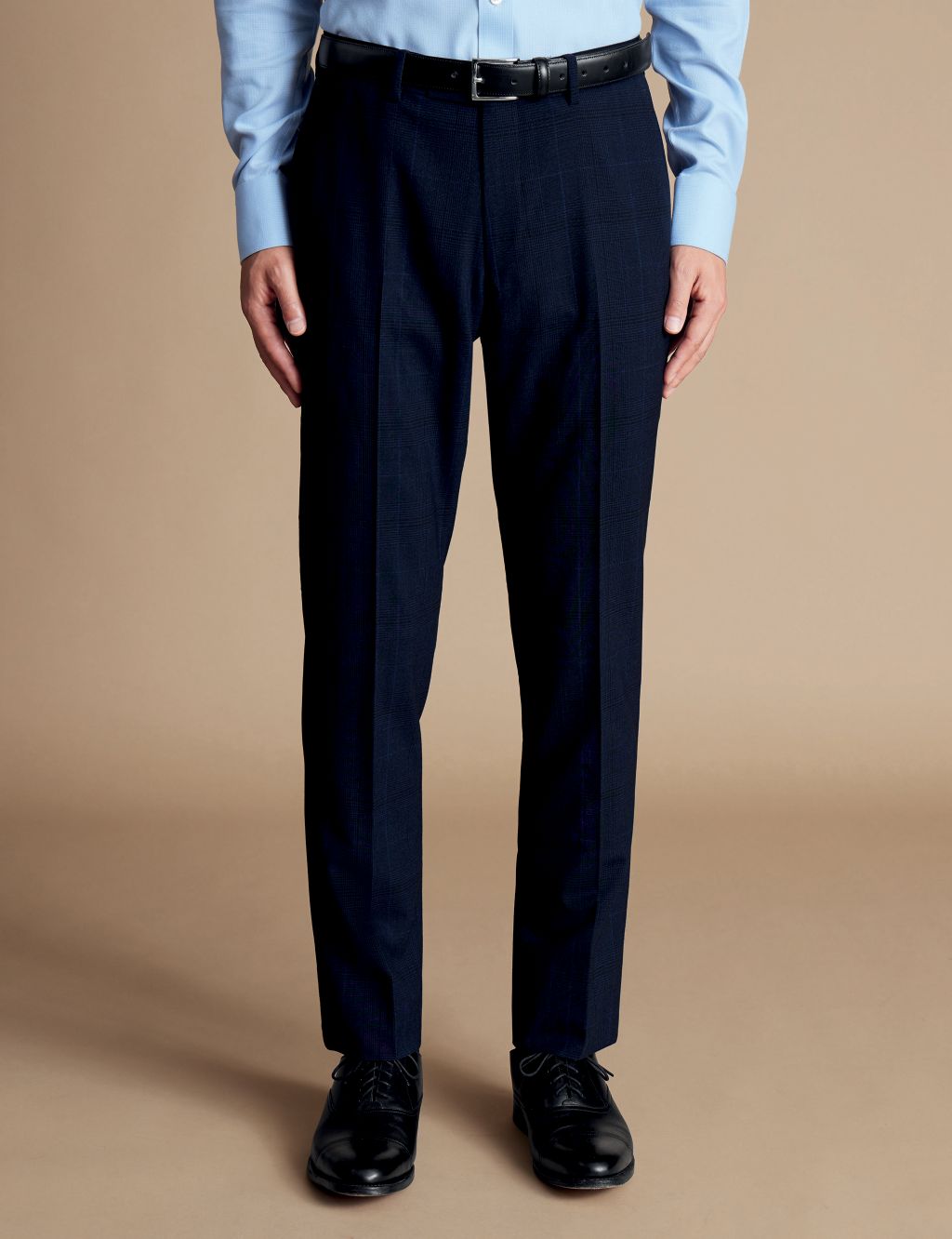 Slim Fit Super 120s Wool Check Suit Trousers
