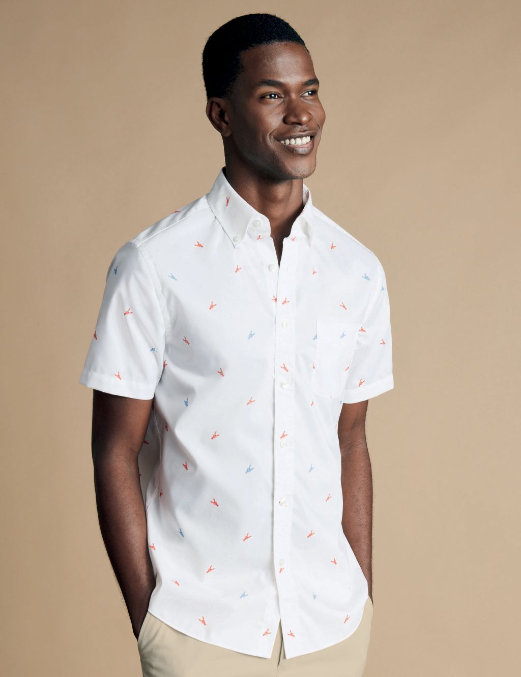 Slim Fit Non Iron Pure Cotton Lobster Shirt