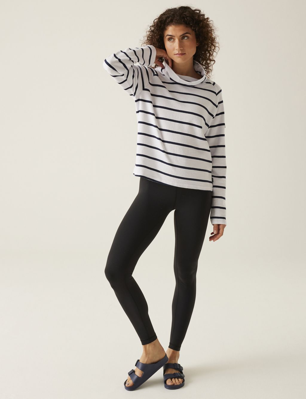 Havendo Cotton Rich Striped Relaxed Jumper