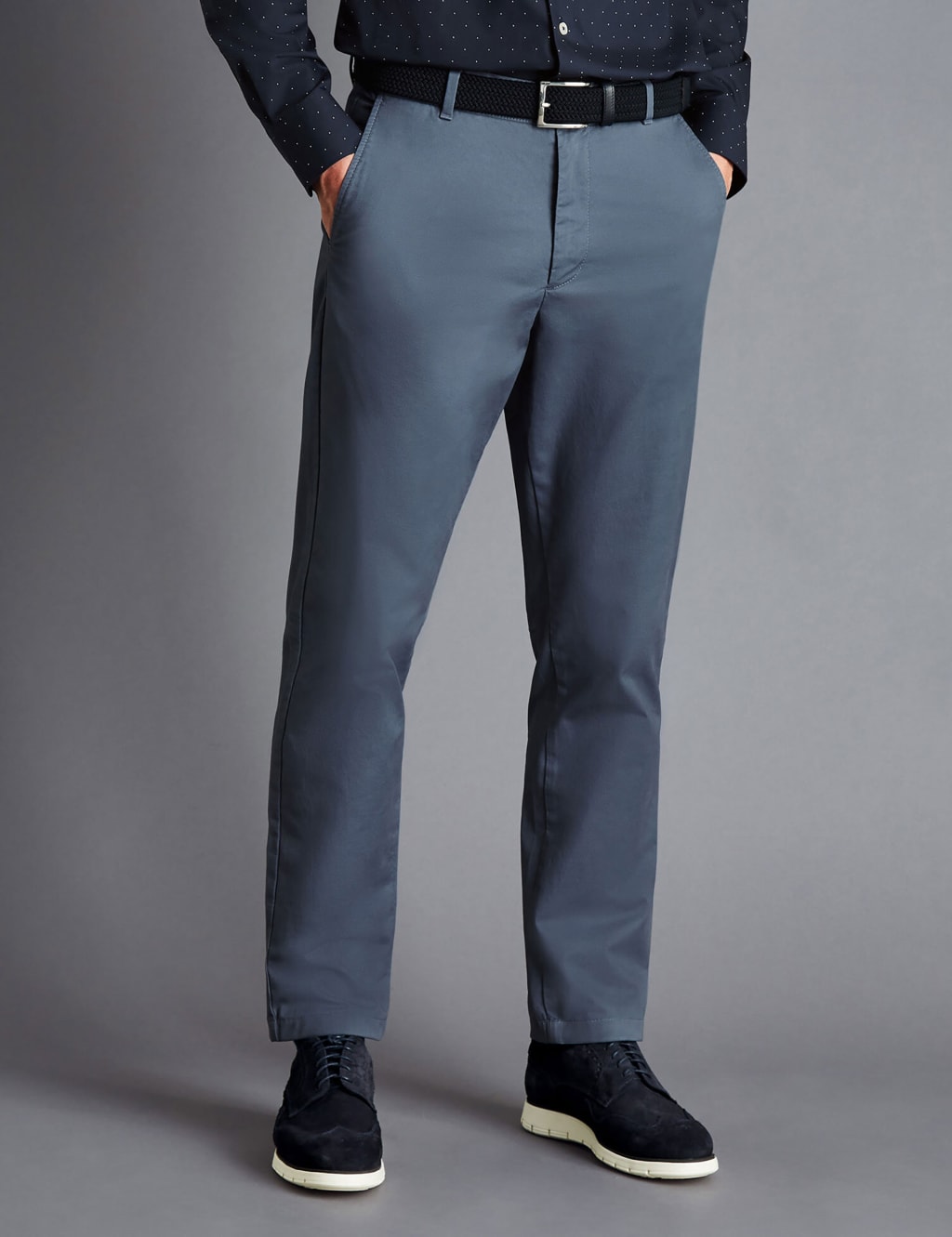 Slim Fit Lightweight Flat Front Trousers image 1