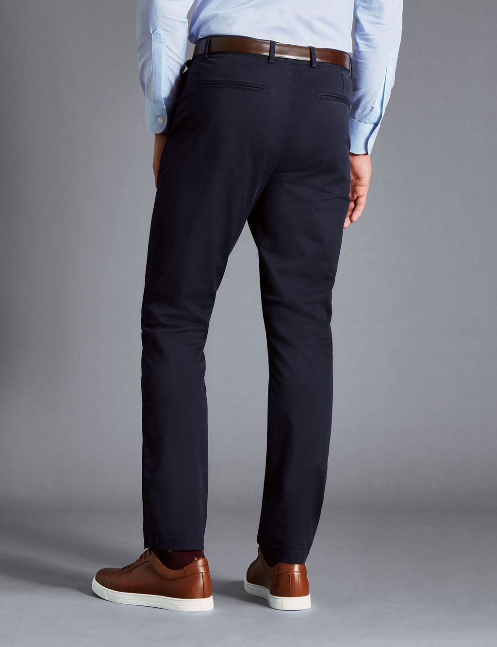 Slim Fit Lightweight Flat Front Trousers image 3