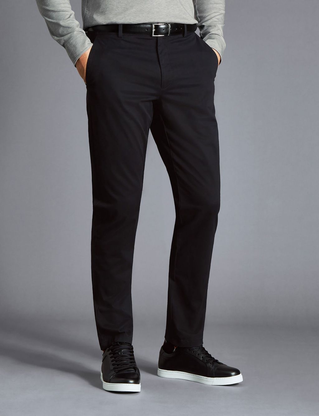 Slim Fit Lightweight Flat Front Trousers image 1